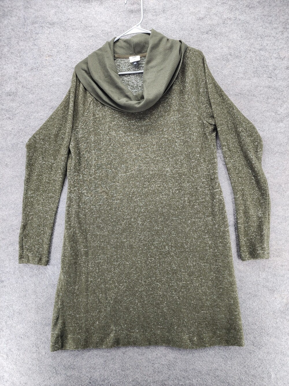Cabi Dress Womens Medium Long Sleeve Green Thumbholes Cowl Neck
